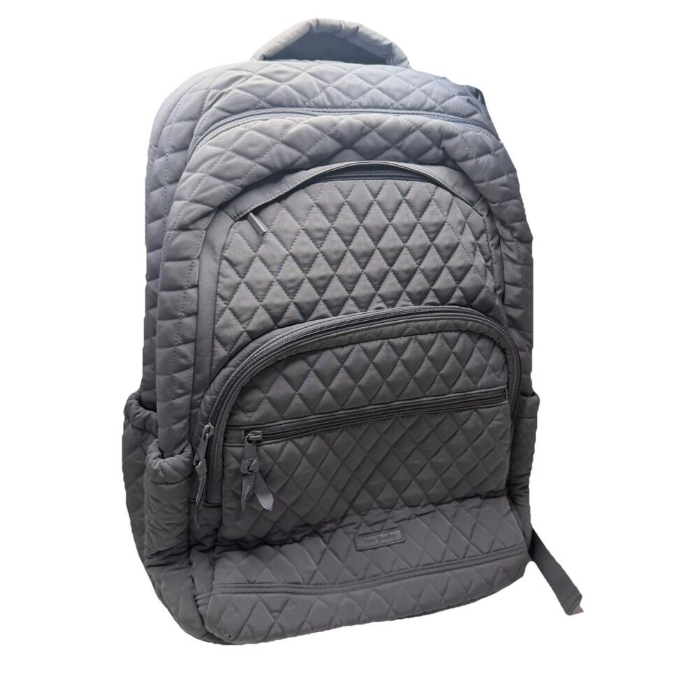Vera Bradley Essential Backpack Laptop Quilted Carbon Rose Lined Lunchbox Set - Picture 9 of 16